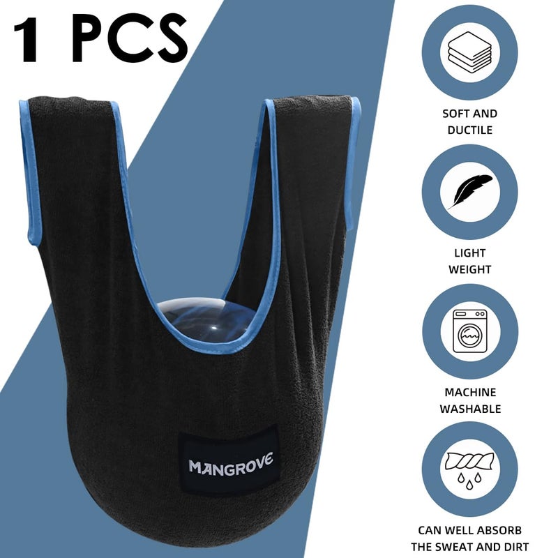 Mangrove Bowling Ball Polisher, Microfiber Bowling Towel See-Saw for Bowlers, Large Washable Bowling Shammy Seesaw, Ball Cleaner Holder Bag (Black) - Image 2